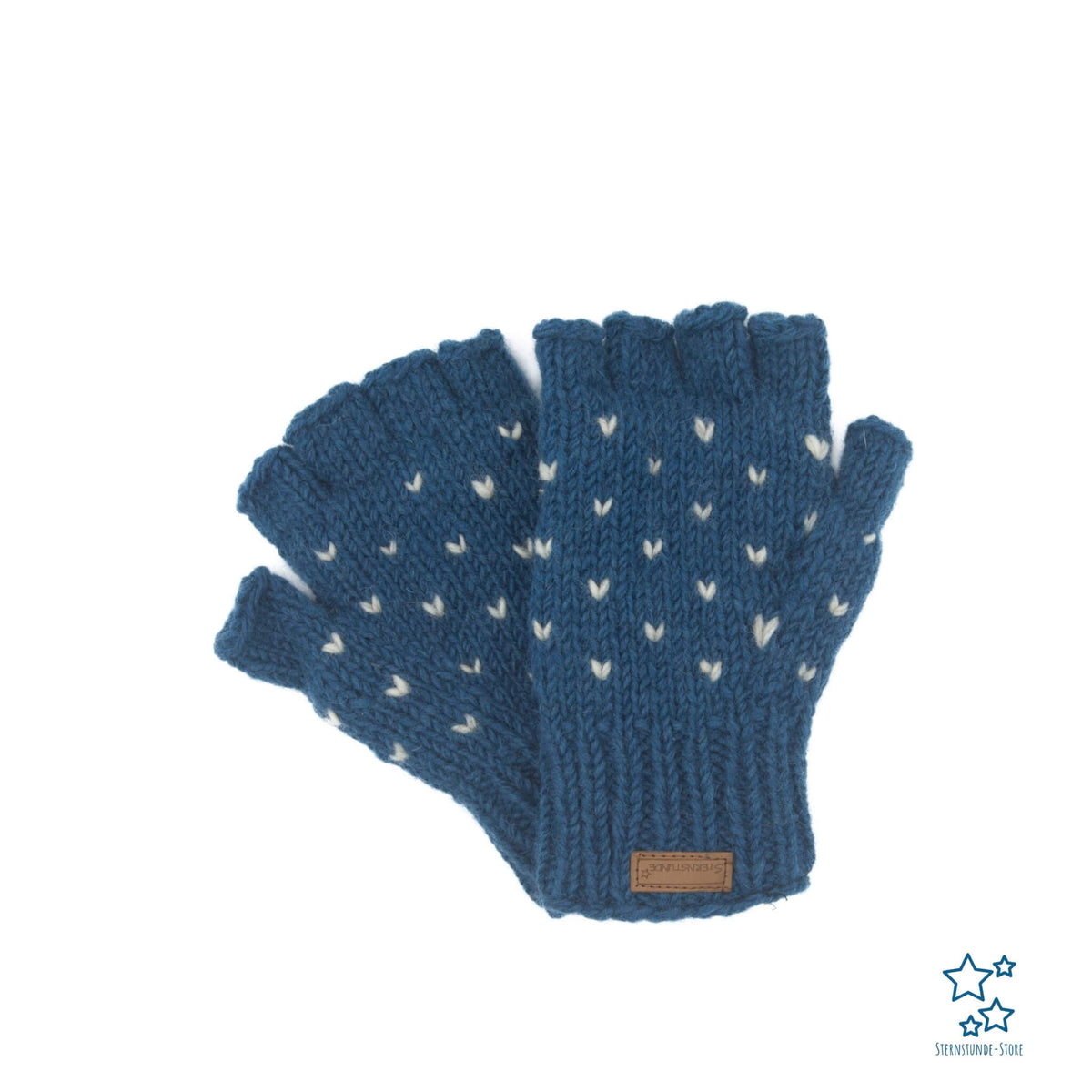 maja handschuh Fingerlose Wollhandschuhe mit Punkten für Damen (Modell 